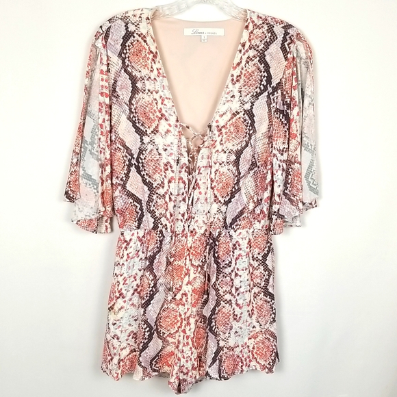 Lovers + Friends Snakeskin Romper Size S - Picture 2 of 13